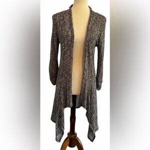 Living Doll LA Asymmetrical Draped Cardigan Dress Lace Back Sz L Made USA